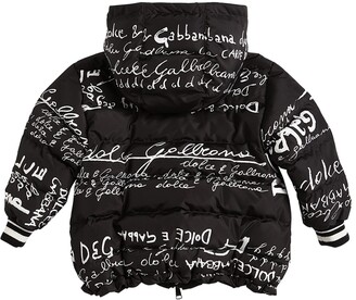 Dolce & Gabbana Logo Printed Nylon Down Jacket