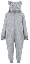 Thumbnail for your product : Stella McCartney Kids Grey Marl Onesie with Bear Hood