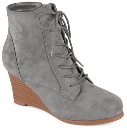 grey leather booties
