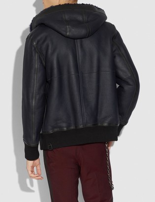 coach shearling hoodie