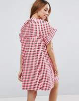 Thumbnail for your product : ASOS Maternity Red Gingham Smock Mini Dress