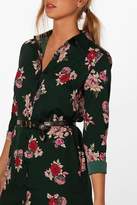 Thumbnail for your product : boohoo Floral Printed Shirt Dress