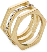 Thumbnail for your product : Rebecca Minkoff Set of 3 Sliced Diamond Stacking Rings
