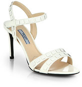 Thumbnail for your product : Prada Studded Leather Ankle-Strap Sandals