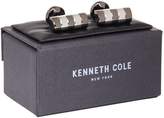 Thumbnail for your product : Kenneth Cole Striped silver and gunmetal cufflinks