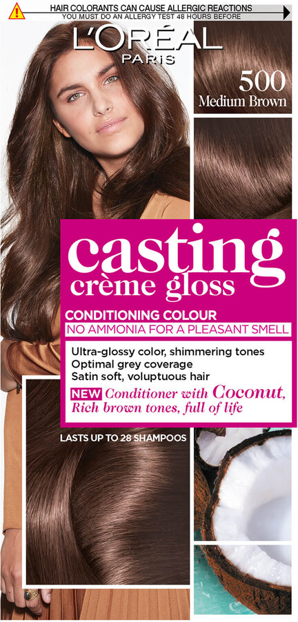 L'Oreal Casting Crème Gloss Semi-Permanent Hair Dye (Various Shades) - 500 Medium  Brown - ShopStyle Conditioner