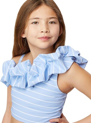 HABITUAL KIDS Little Girl's & Girl's 2-Piece Striped One-Shoulder Bikini Set