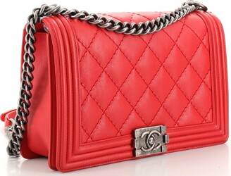 Chanel Double Stitch Boy Flap Bag Quilted Calfskin New Medium - ShopStyle