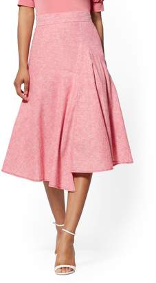 New York & Co. Red Linen Full Skirt - 7th Avenue