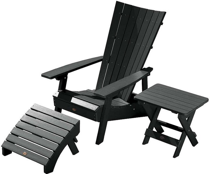 Highwood USA Manhattan Beach Adirondack Chair with Folding Side Table & Ottoman