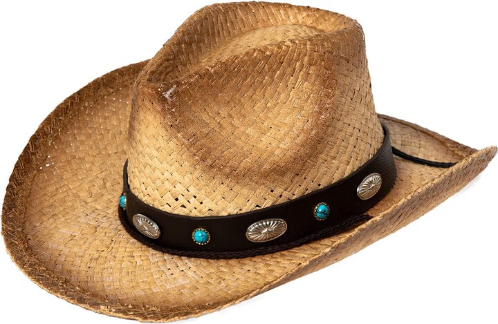 HADZAM Outback Hat Shapeable Into Leather Cowboy Hat Durable Leather Hats for Men | Western Hat | Western Hats for Men