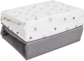 Cuddles Collection Magical Stars Crib Fitted Sheets (White)