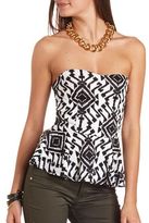 Thumbnail for your product : Charlotte Russe Tribal Peplum Tube Top