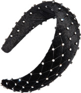 Thumbnail for your product : L. Erickson Crystal-Embellished Diamond-Web Velvet Headband