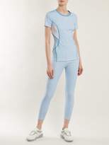 Thumbnail for your product : Fendi Logo Print Striped Performance T Shirt - Womens - Light Blue