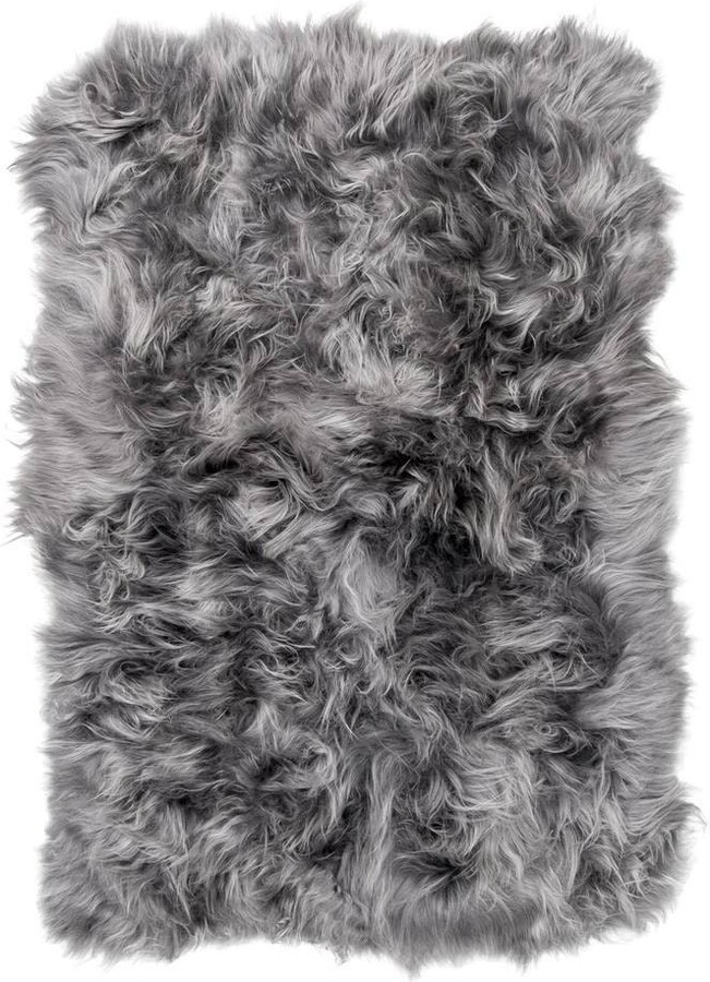 black and gray fur rug