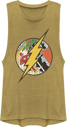 Licensed Character Juniors' DC Comics Flash Comic Cover Logo Muscle Tank
