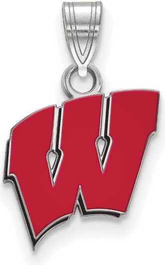 Black Bow Jewelry Co. BlackBowJewelrySterlingSilverWisconsinBadgersNCAAEnameledSmallLogoPendant