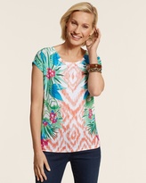Thumbnail for your product : Chico's Floral Ikat Wedge Top