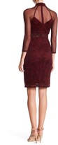 Thumbnail for your product : Marina Mock Neck Lace Short Dress