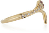 Thumbnail for your product : Ef Collection 14k Gold Diamond Snake Ring