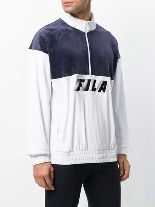 Fila Easton contrast panel zipped sweatshirt