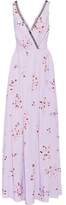 Thumbnail for your product : Nina Ricci Tulle-Trimmed Floral-Print Silk Crepe De Chine Gown