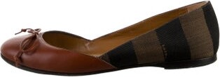 Fendi Leather Printed Ballet Flats