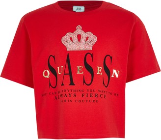 River Island Girls Red 'Sassy' t-shirt