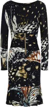 Roberto Cavalli Zip-detailed Printed Crepe Dress