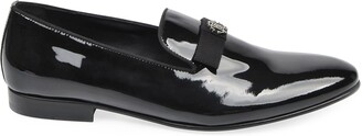 Roberto Cavalli Men's Patent Leather Loafers w/ Bow