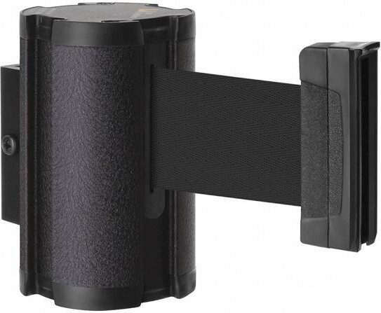 LAVI INDUSTRIES 50-3010WB/BK Retractable Belt Barrier, Black, 10 ft Length,