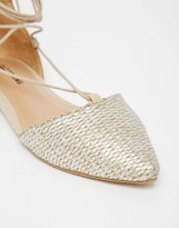Thumbnail for your product : Call it SPRING Cinnabar Silver Lace Up Ghillie Flat Shoes