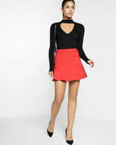 Thumbnail for your product : Express Long Sleeve Ribbed Cut-Out Choker Sweater