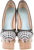 Thumbnail for your product : Versace Leather Round-Toe Platforms