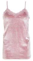 Thumbnail for your product : boohoo NEW Womens Amelia Velvet Lace Trim Cami in Polyester