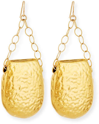 Devon Leigh Hammered Chain Drop Earrings