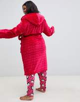 Thumbnail for your product : Yours Red Heart Textured Dressing Gown