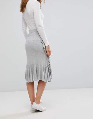 Vero Moda Ruffle Side Midi Skirt