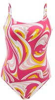 Thumbnail for your product : Emilio Pucci Vortici-print Scooped-back Swimsuit - Pink Print