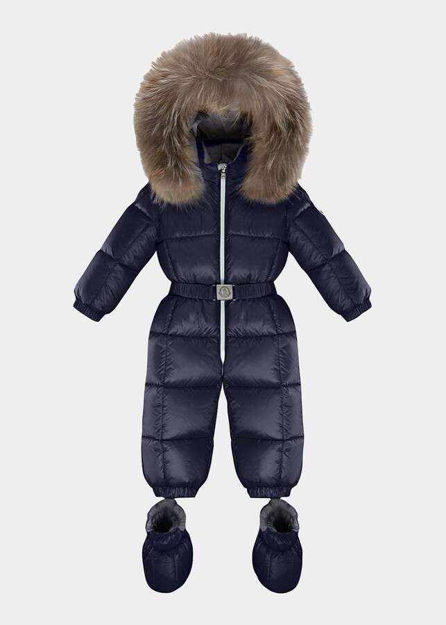 Chew2you Gorgeous Tiger Print Faux Fur Snow Suit with Hood & Detachable Mittens 