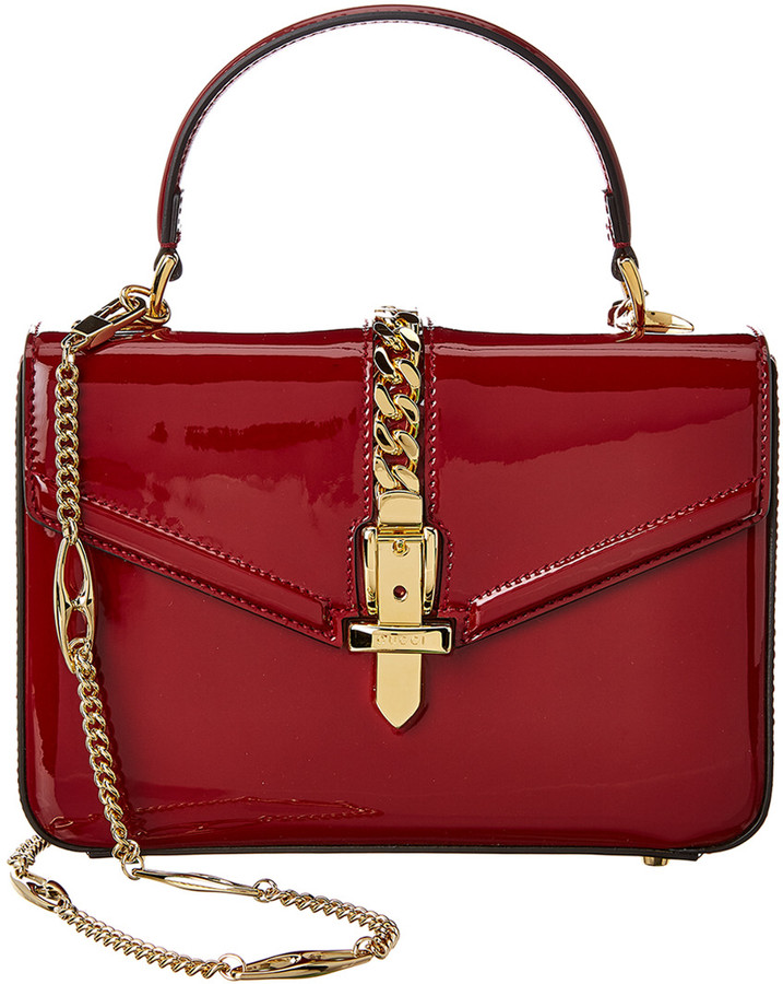 Gucci Sylvie 1969 Mini Patent TopHandle Shoulder Bag ShopStyle