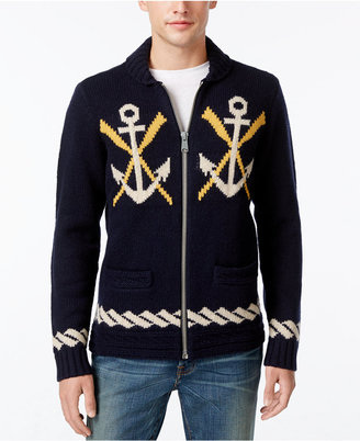 Tommy Hilfiger Men's Naval-Themed Zip-Front Cardigan