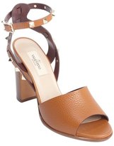 Thumbnail for your product : Valentino light cuir leather heeled studded open toe sandals