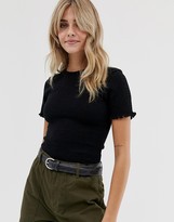 Thumbnail for your product : ASOS DESIGN shirred fitted t-shirt with short sleeve