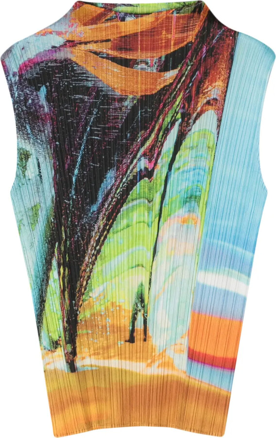 Pleats Please Issey Miyake Tropical Winter sleeveless top