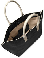 Thumbnail for your product : Akris Al Bicolor Cervo Small Leather Messenger Bag, Black/Ecru
