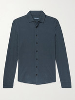 Thumbnail for your product : Frescobol Carioca Slim-Fit Cotton and Linen-Blend Jersey Shirt - Men - Blue - XL