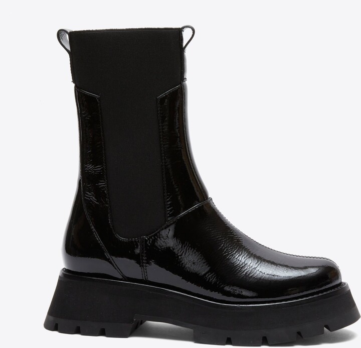 Kate - Lug Sole Combat Boot in BLACK