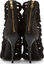 Thumbnail for your product : Balmain Black Leather & Braided Ikki Stilettos